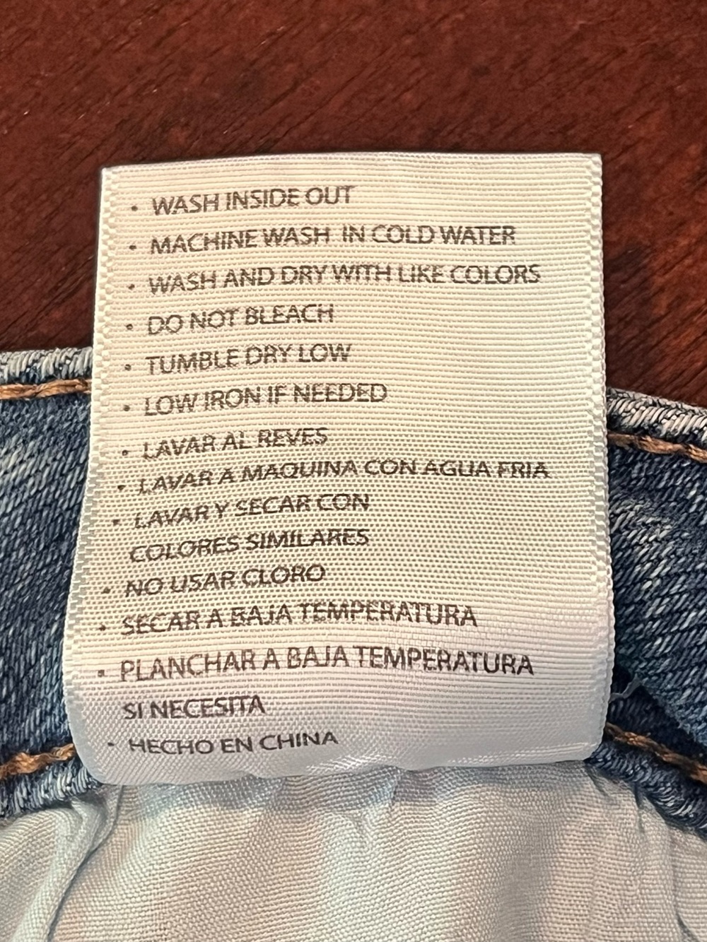 KanCan Medium Blue Distressed Faded Button Fly Flare Jeans Stretch Long Size 11 - Picture 9 of 9